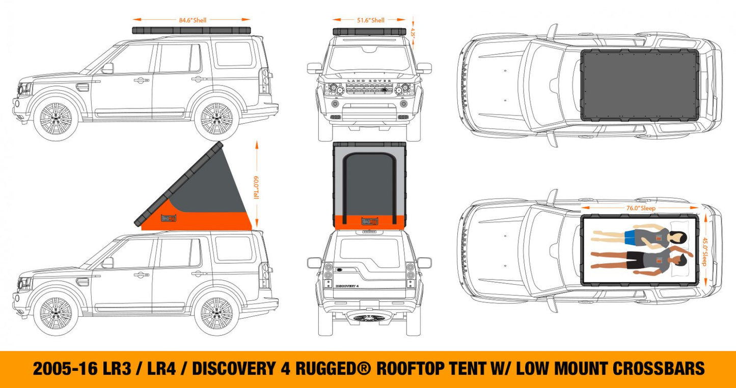RUGGED™ Clamshell Rooftop Tent