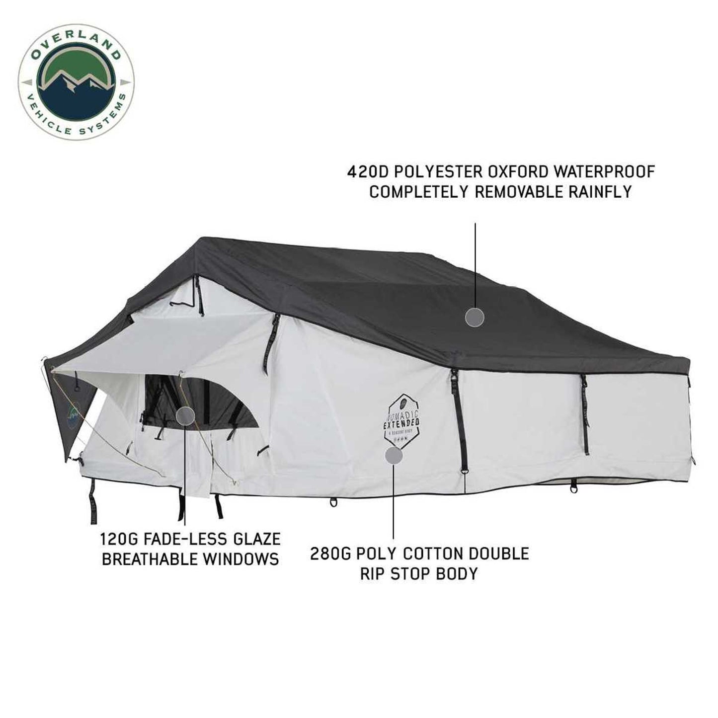 Nomadic Extended (Arctic White) Rooftop Tent