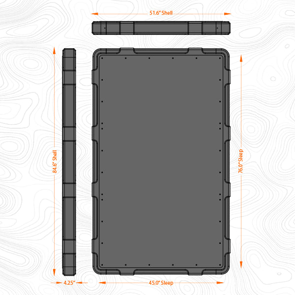 RUGGED™ Clamshell Rooftop Tent
